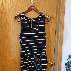 Amazon Black and White Striped Jumpsuit